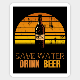 Beer - Save Water Drink BEER - Vintage Sunset Sticker